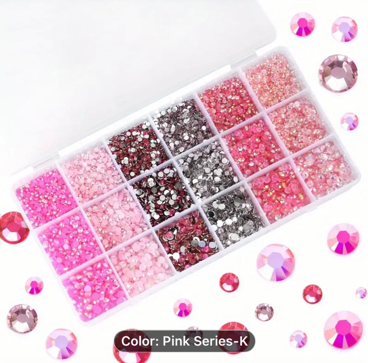 2,000 2 3 4 5mm Pink AB Resin Flatback Rhinestones Kit, Jelly Resin Non-Hotfix Rhinestones for Crafts DIY Design, Tumblers, Clothes, Nail Art