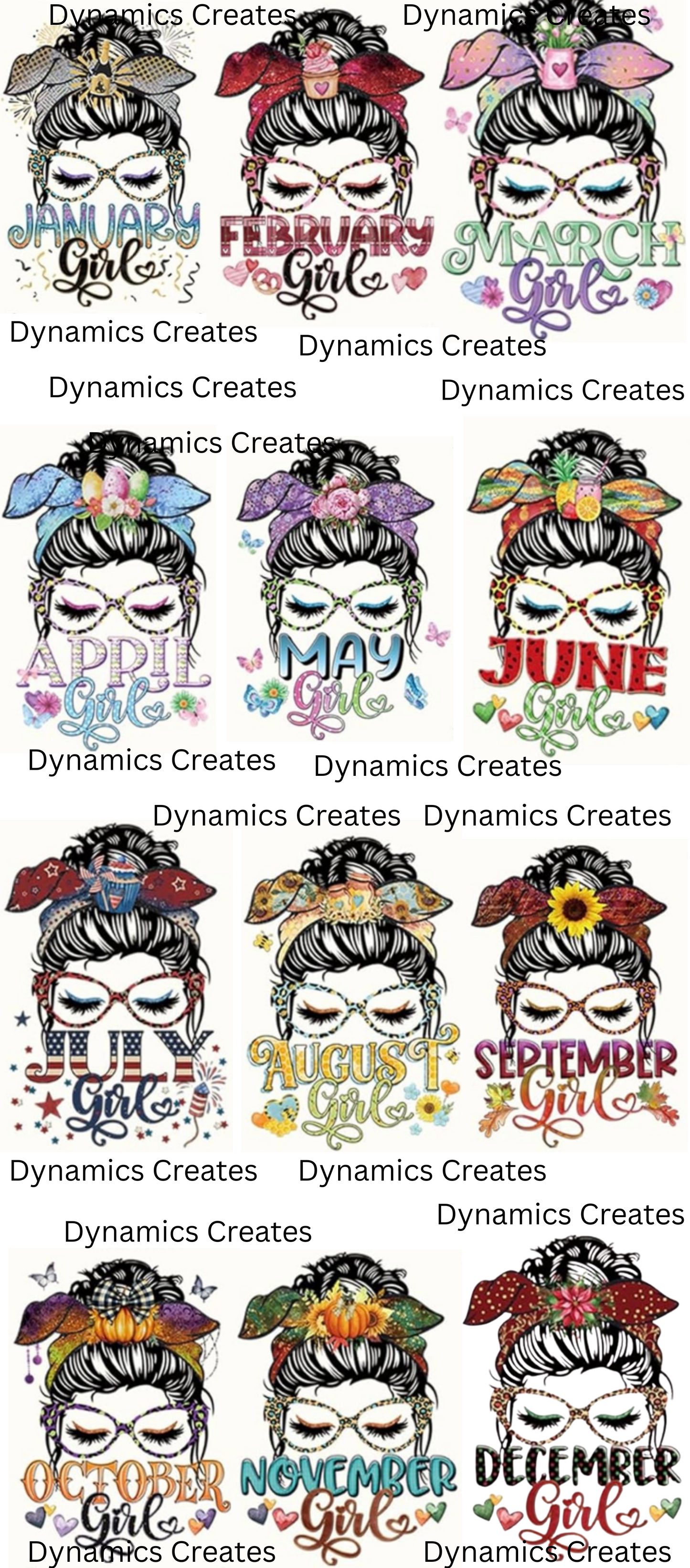 DTF Months Gang Sheet