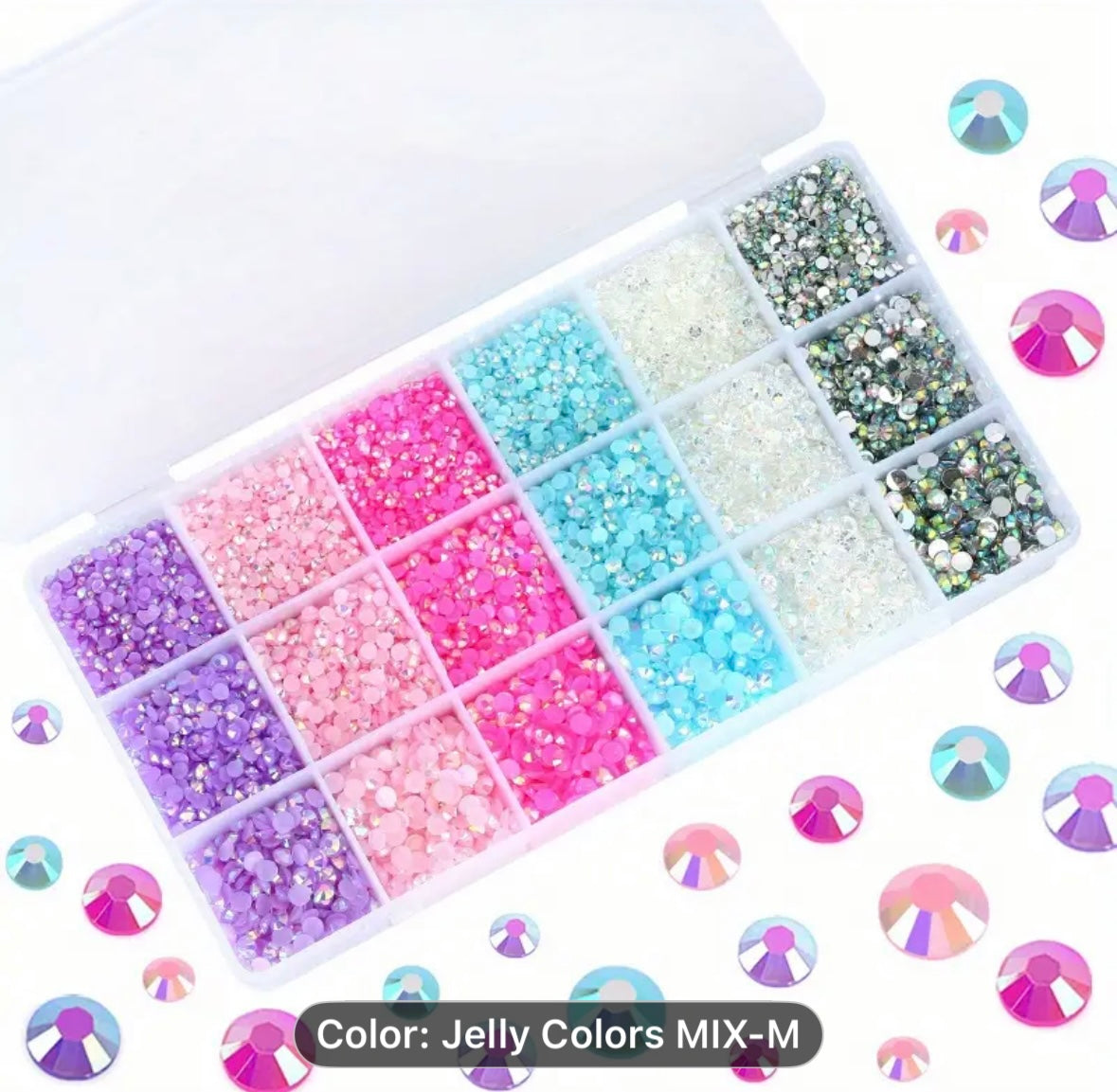 2,000 2 3 4 5mm Pink AB Resin Flatback Rhinestones Kit, Jelly Resin Non-Hotfix Rhinestones for Crafts DIY Design, Tumblers, Clothes, Nail Art