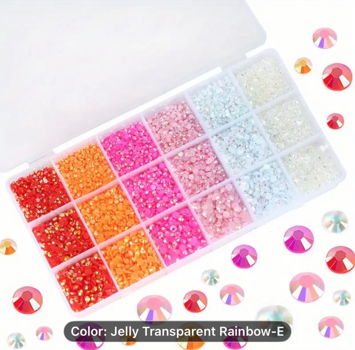 2,000 2 3 4 5mm Pink AB Resin Flatback Rhinestones Kit, Jelly Resin Non-Hotfix Rhinestones for Crafts DIY Design, Tumblers, Clothes, Nail Art