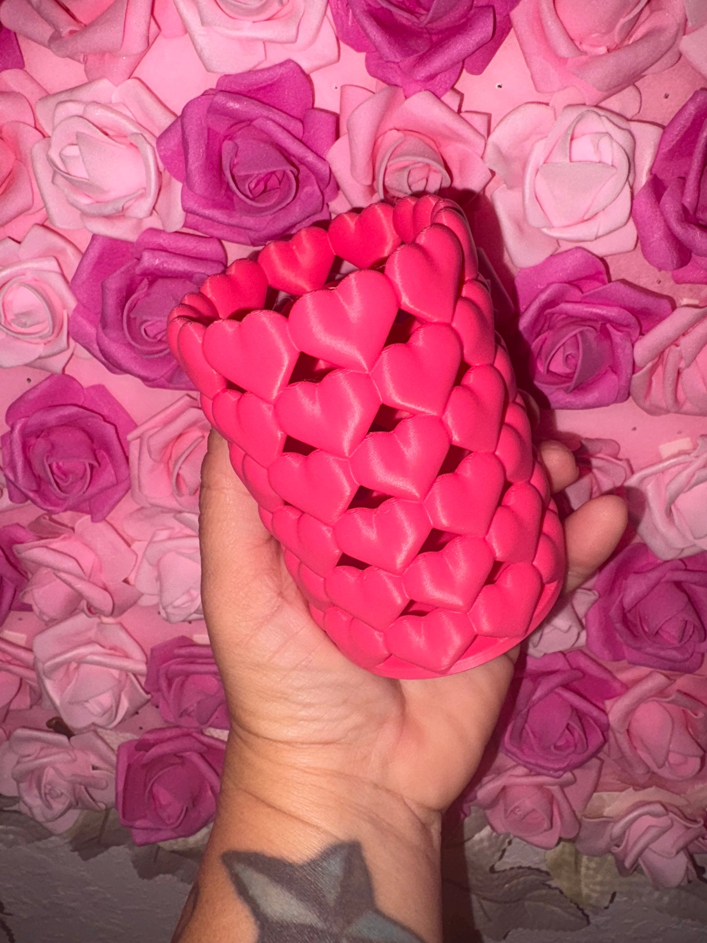 3D Heart Shape Makeup Brushes Holder