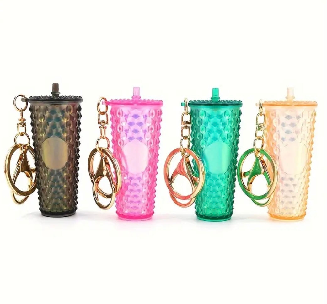 4pcs mini tumblers keychain
