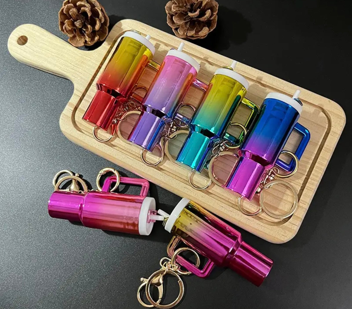 6pcs mini tumblers keychain