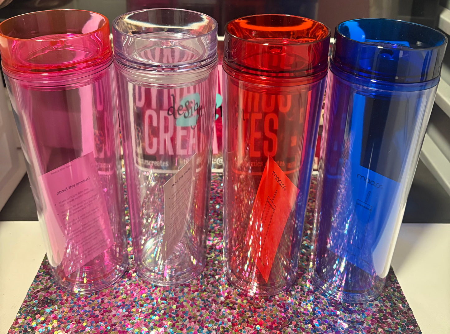 4pcs Bundle Clear Color Tumblers