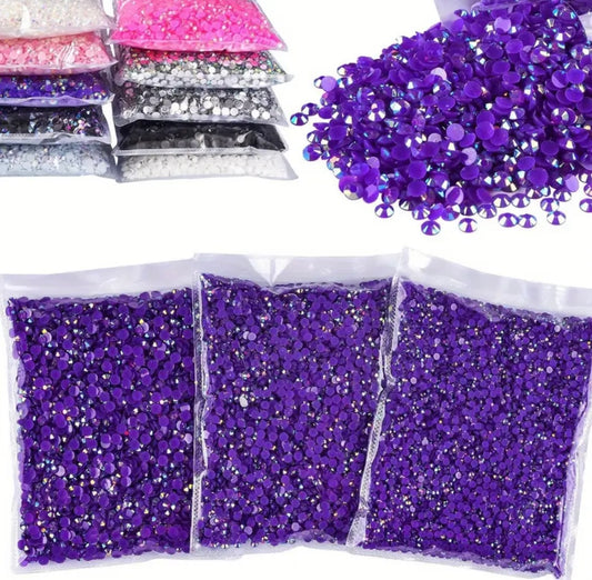Sparkling Jelly Resin Rhinestones - 10 Colors, 3 Sizes (3/4/5mm), Flat Back Non-Hotfix Gems for DIY Crafts, Nail Art, Clothing & Makeup Decoration