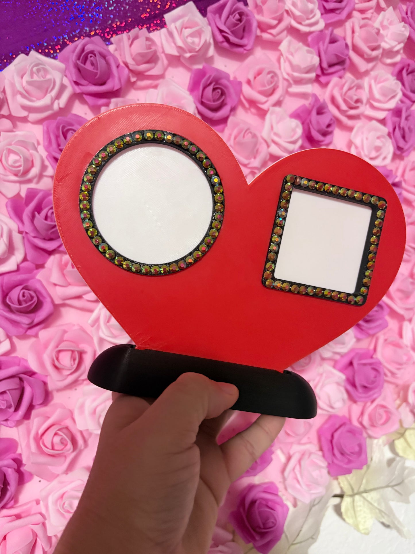 Custom Lets Connect Social Media Stand or Scan & Go Heart